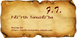 Fürth Tonuzóba névjegykártya